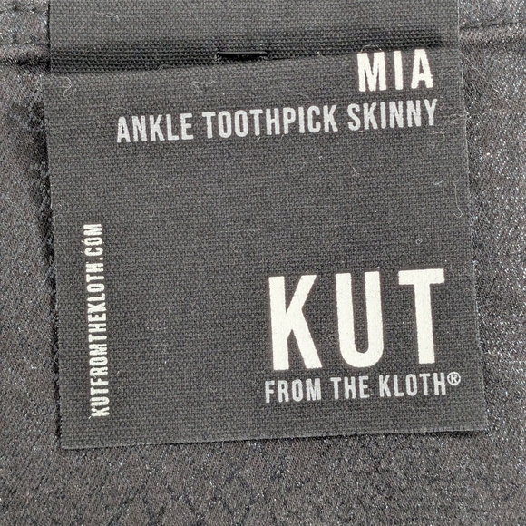NWT Kut from the Kloth Black Mia Ankle Toothpick Skinny Reptile Jeans Size 4 - Picture 10 of 13